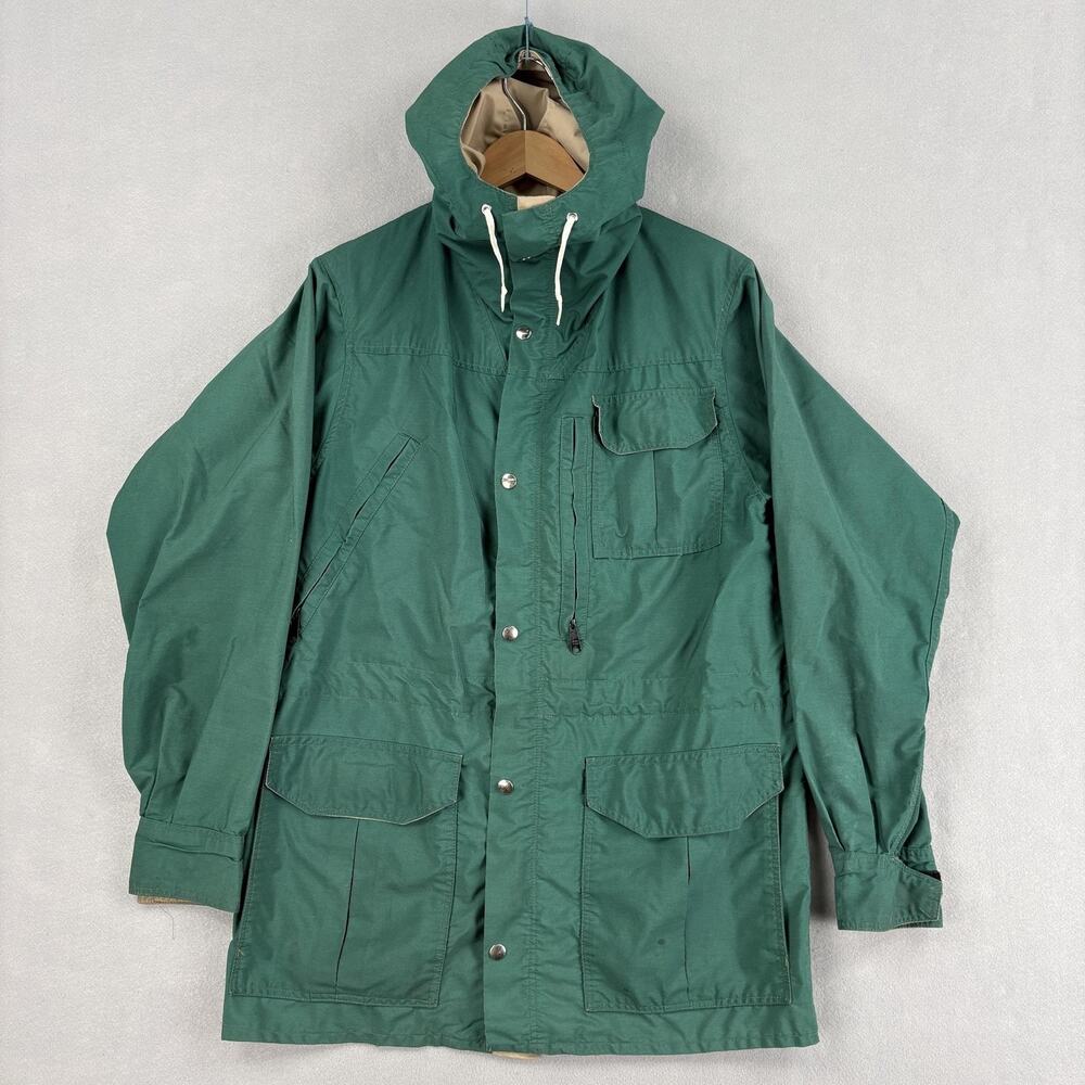 Vintage Holubar Jacket Mens Medium Green Canvas Hooded Parka Boulder Outdoor 80s